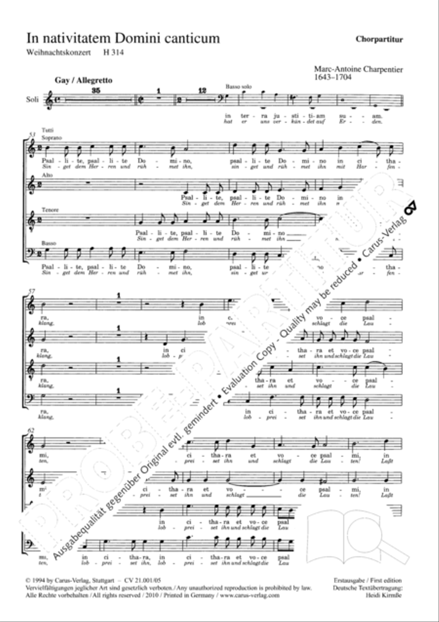 In nativitatem Domini canticum 4-Part scores gallery preview page 2