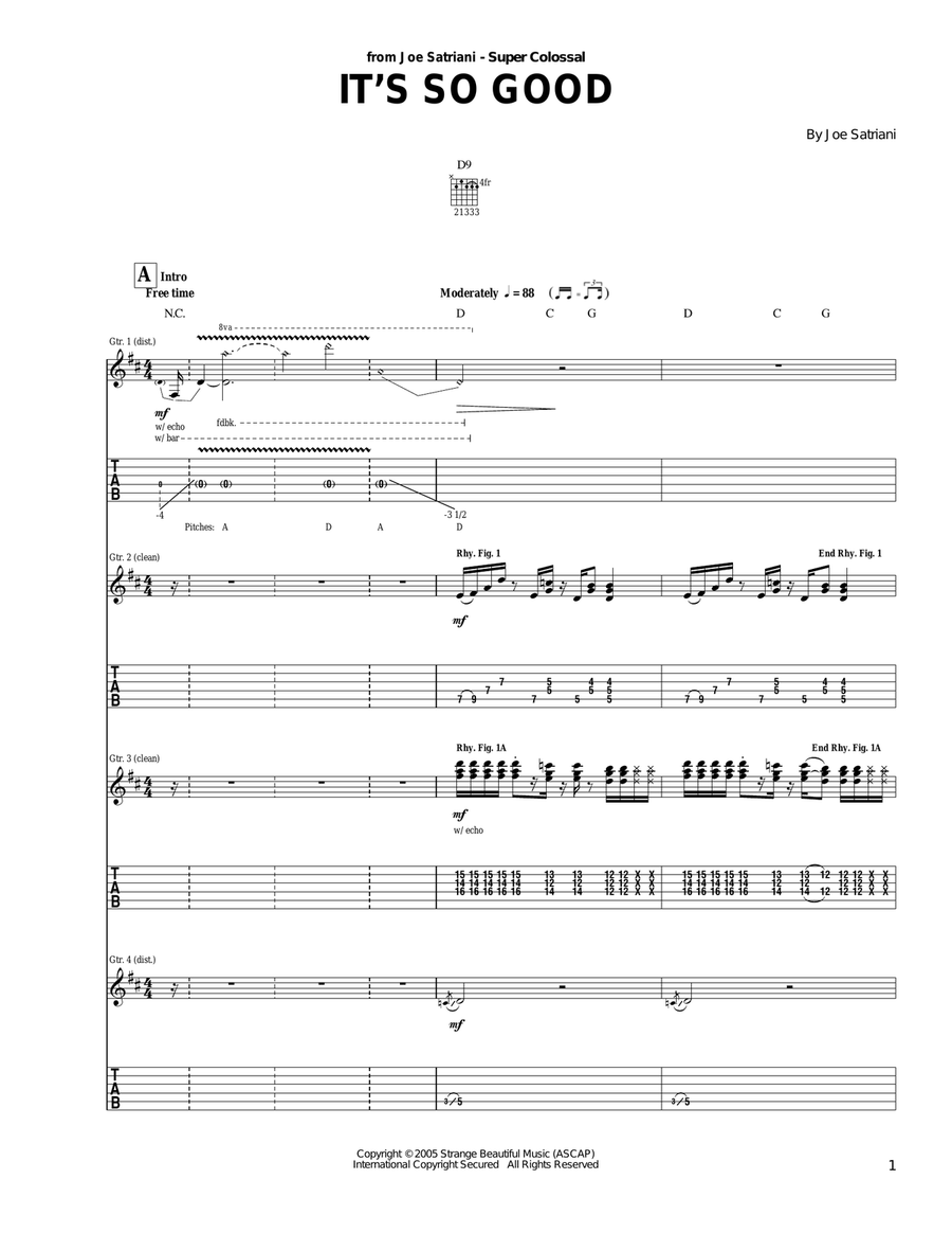 It's So Good Acoustic Guitar scores gallery preview page 1