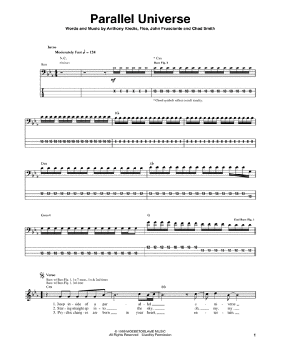 Parallel Universe Guitar Tablature scores gallery preview page 1