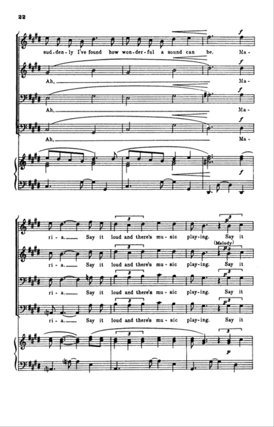 Choral Medley from West Side Story (arr. William Stickles) 4-Part scores gallery preview page 20