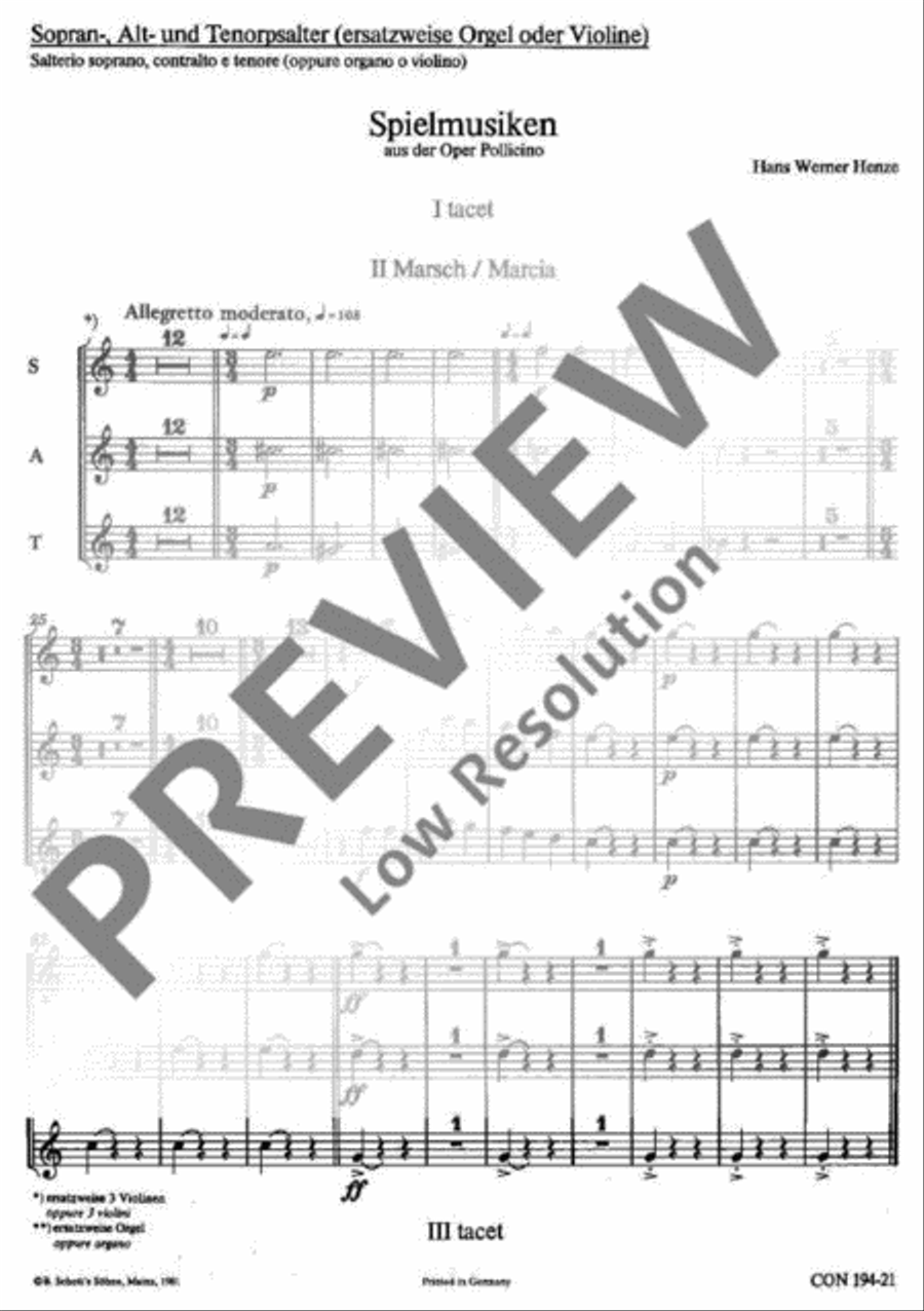 Pollicino Spielmusiken Organ scores gallery preview page 2