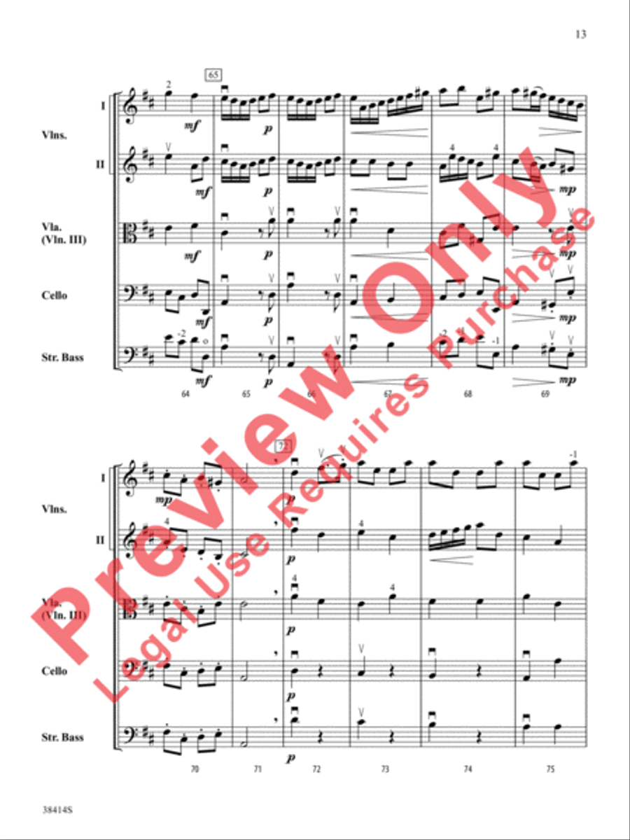 Concerto a Cinque, Opus 7, No. 1 String Orchestra scores gallery preview page 14