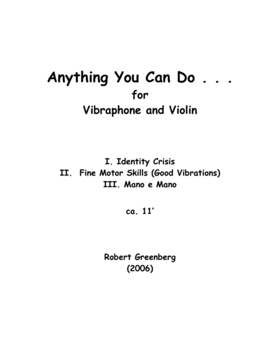 Anything You Can Do . . . for violin and vibraphone image number null
