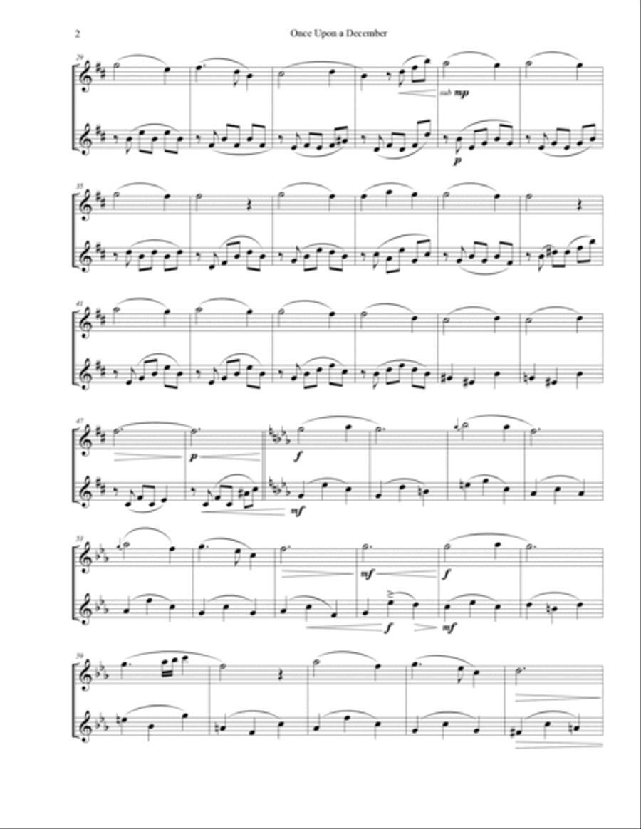 Once Upon A December Flute Duet scores gallery preview page 3