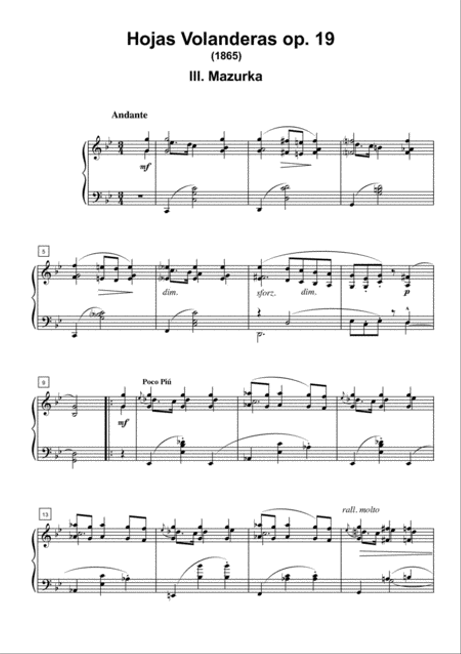 Hojas Volanderas for Piano Piano, Vocal scores gallery preview page 4