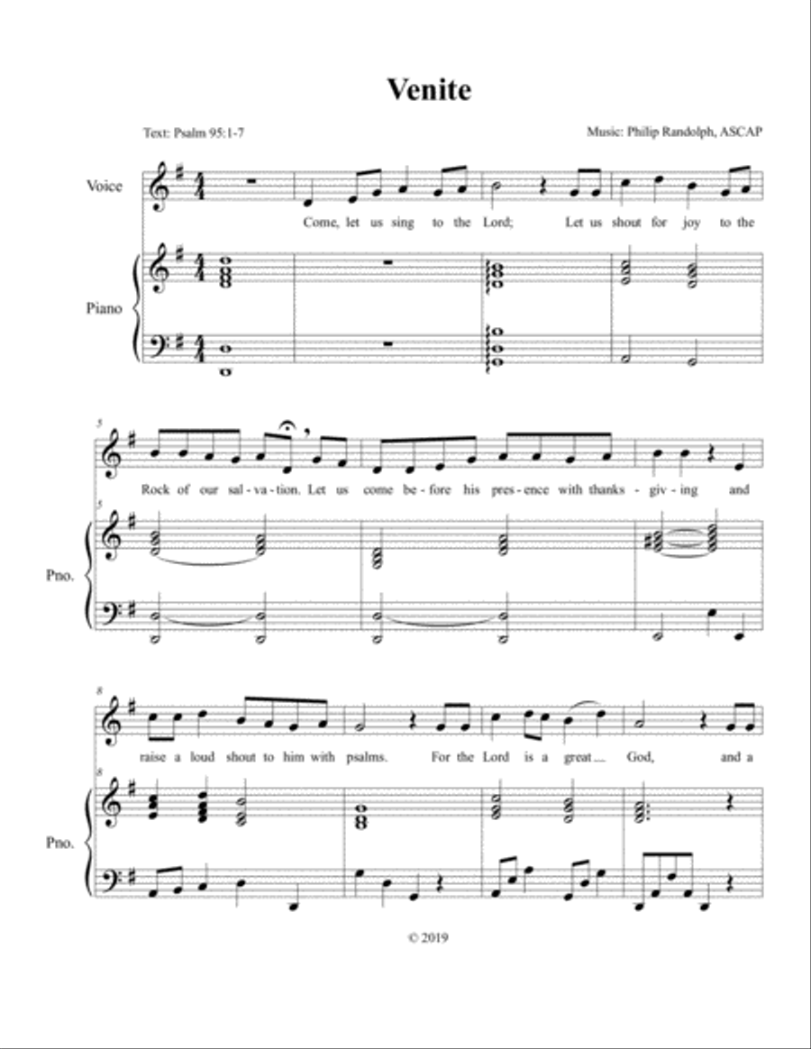 Venite Venite Voice scores gallery preview page 1
