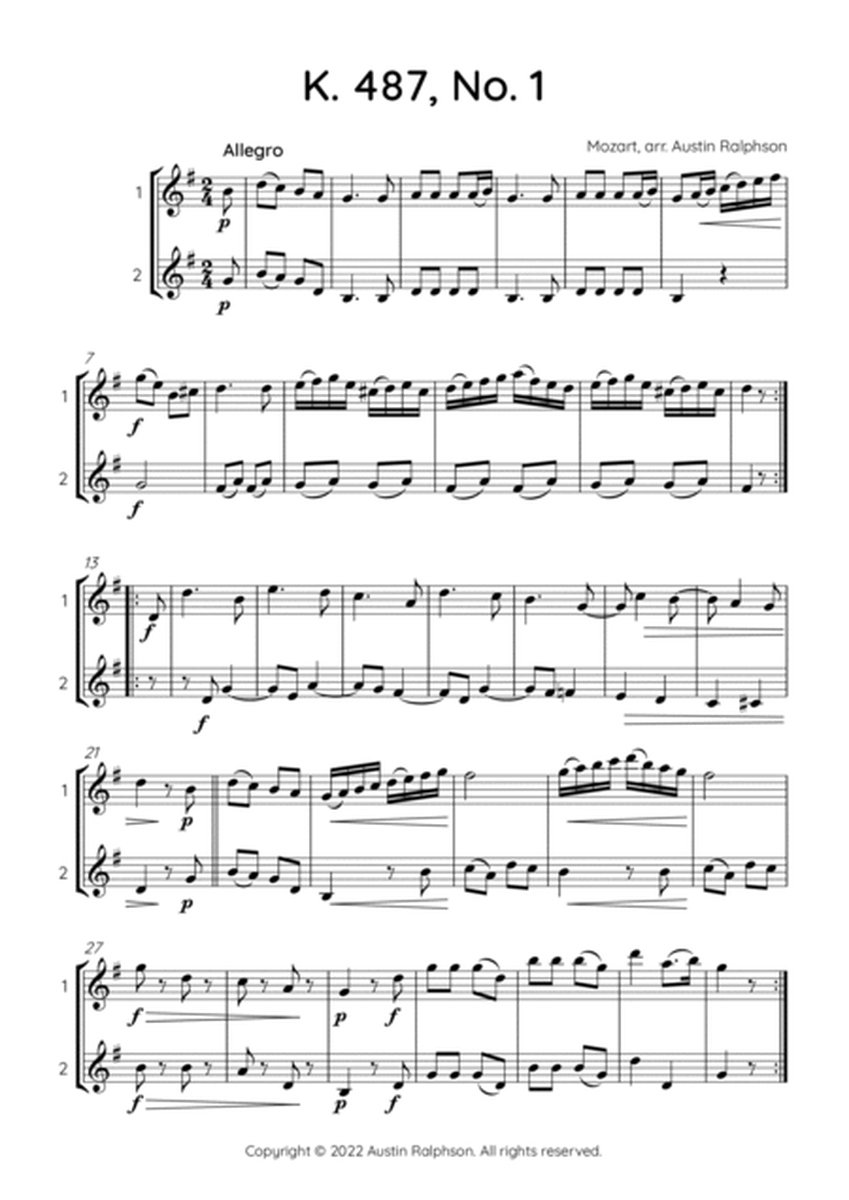 Mozart K. 487 No. 1 - tenor sax duet image number null