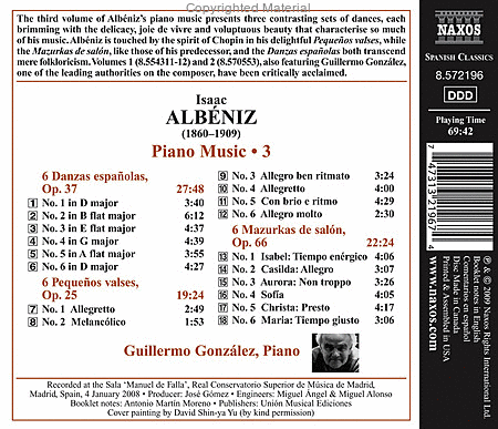 Volume 3: Piano Music - 6 Danzas Es image number null