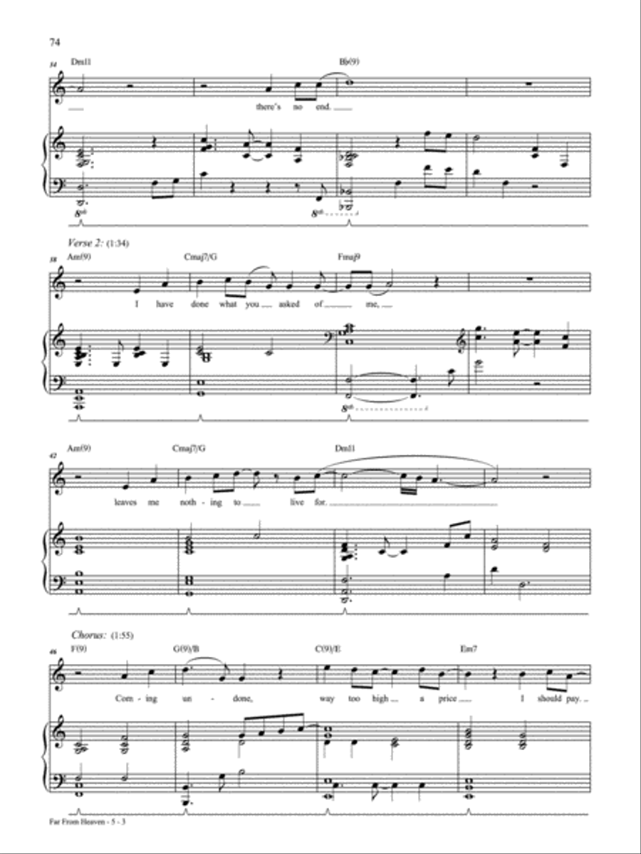 Far From Heaven Piano, Vocal, Guitar scores gallery preview page 3