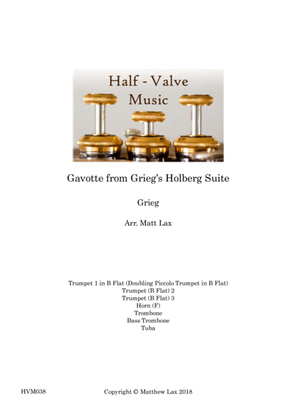 Book cover for Gavotte from Grieg's Holberg Suite (Brass Septet)