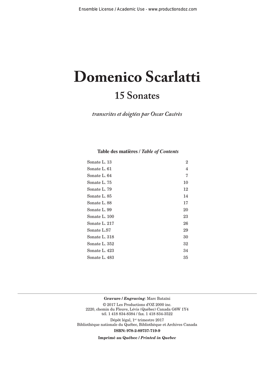15 Sonates Classical Guitar scores gallery preview page 1