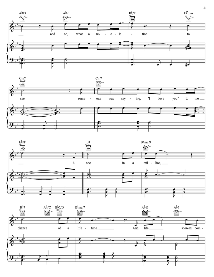 One In A Million You Piano, Vocal, Guitar scores gallery preview page 3