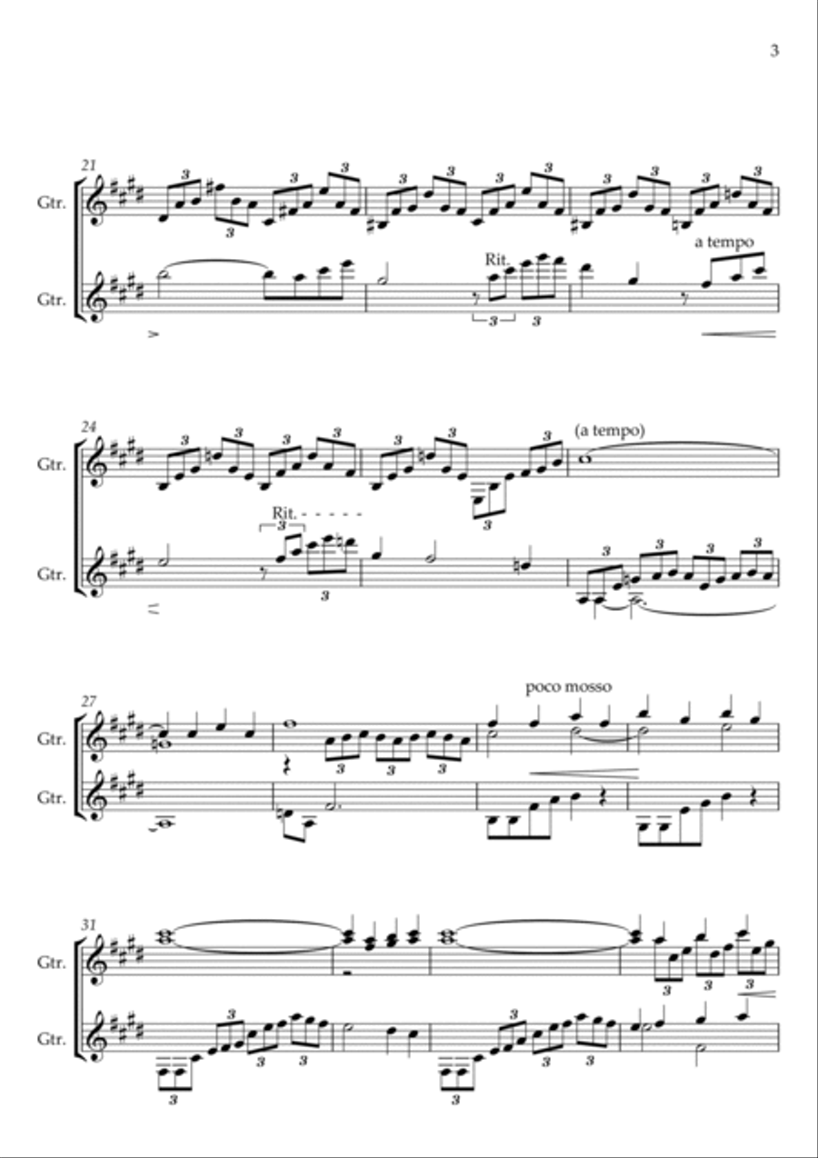 Premiere Arabesque (Guitar Duet) Guitar Ensemble scores gallery preview page 3