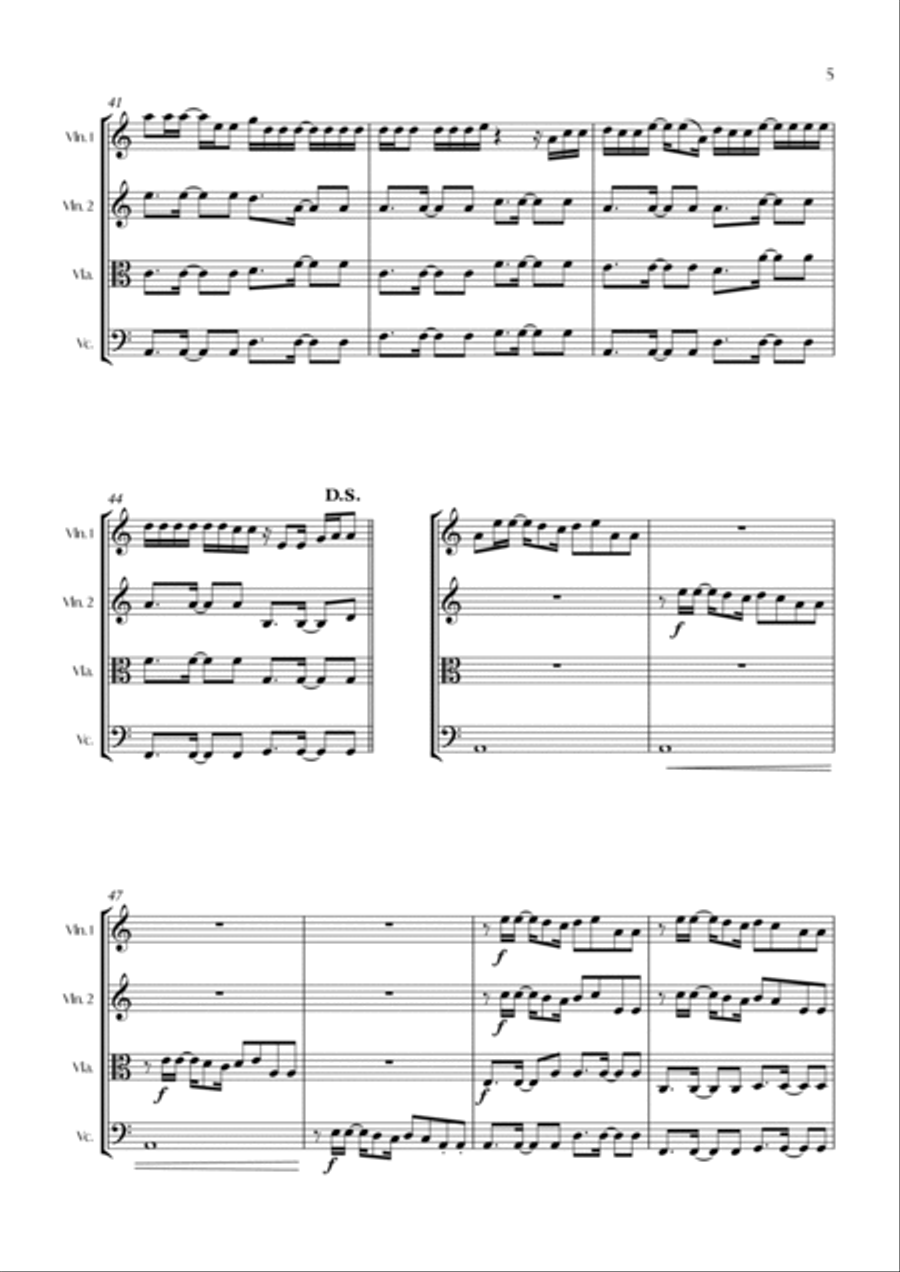 Shape Of You String Quartet scores gallery preview page 5