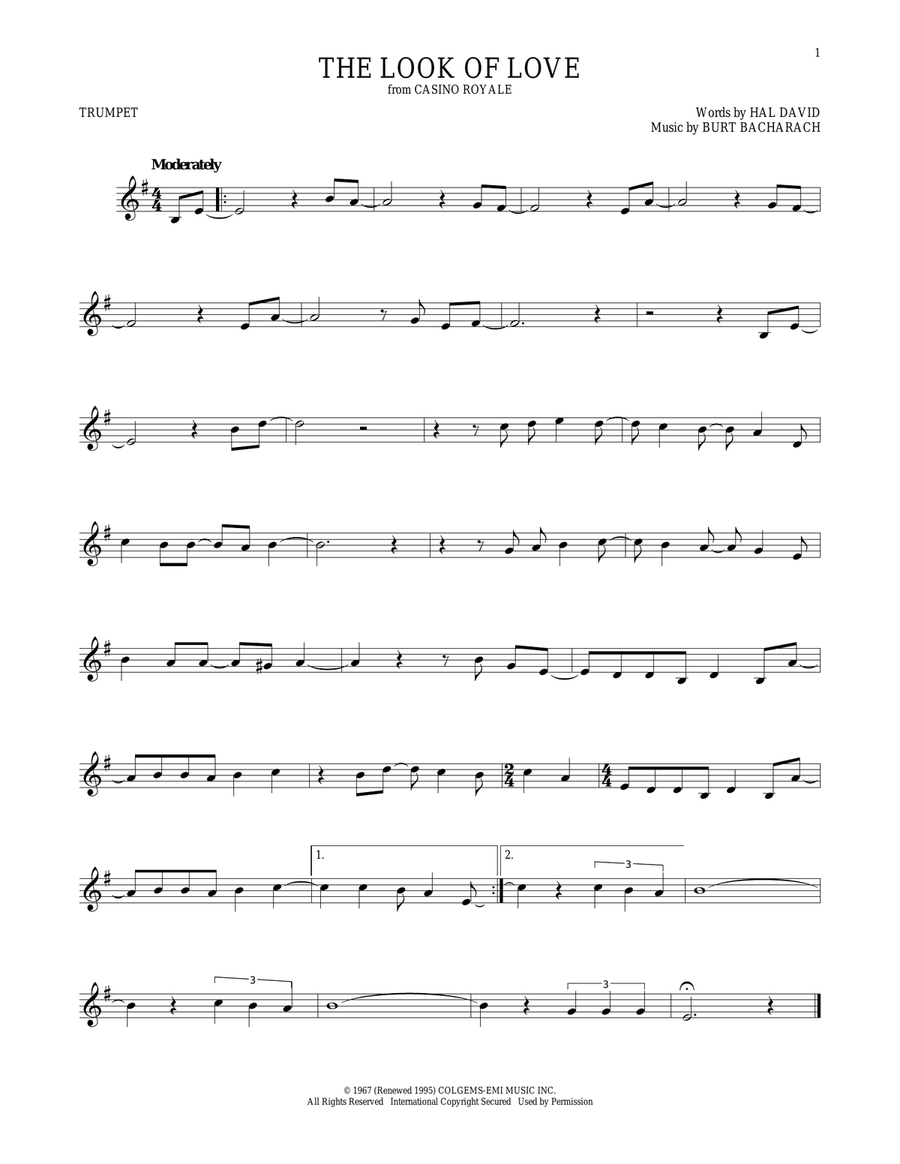 The Look Of Love Trumpet Solo scores gallery preview page 1
