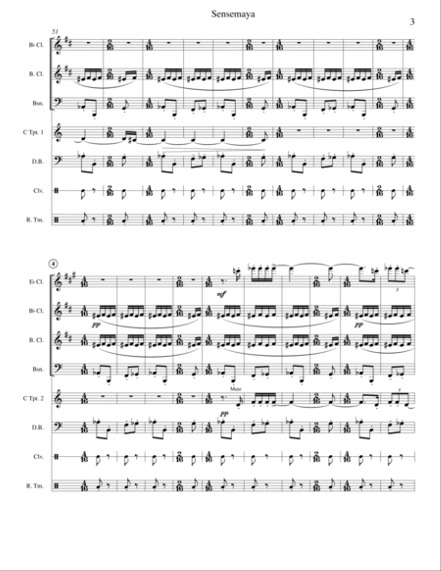 Revueltas 1938 Sensemayá canto para matar a una culebra for Chamber Ensemble Large Ensemble scores gallery preview page 3