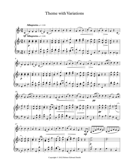 Introduction and Theme with Variations for English Horn with Piano accompaniment