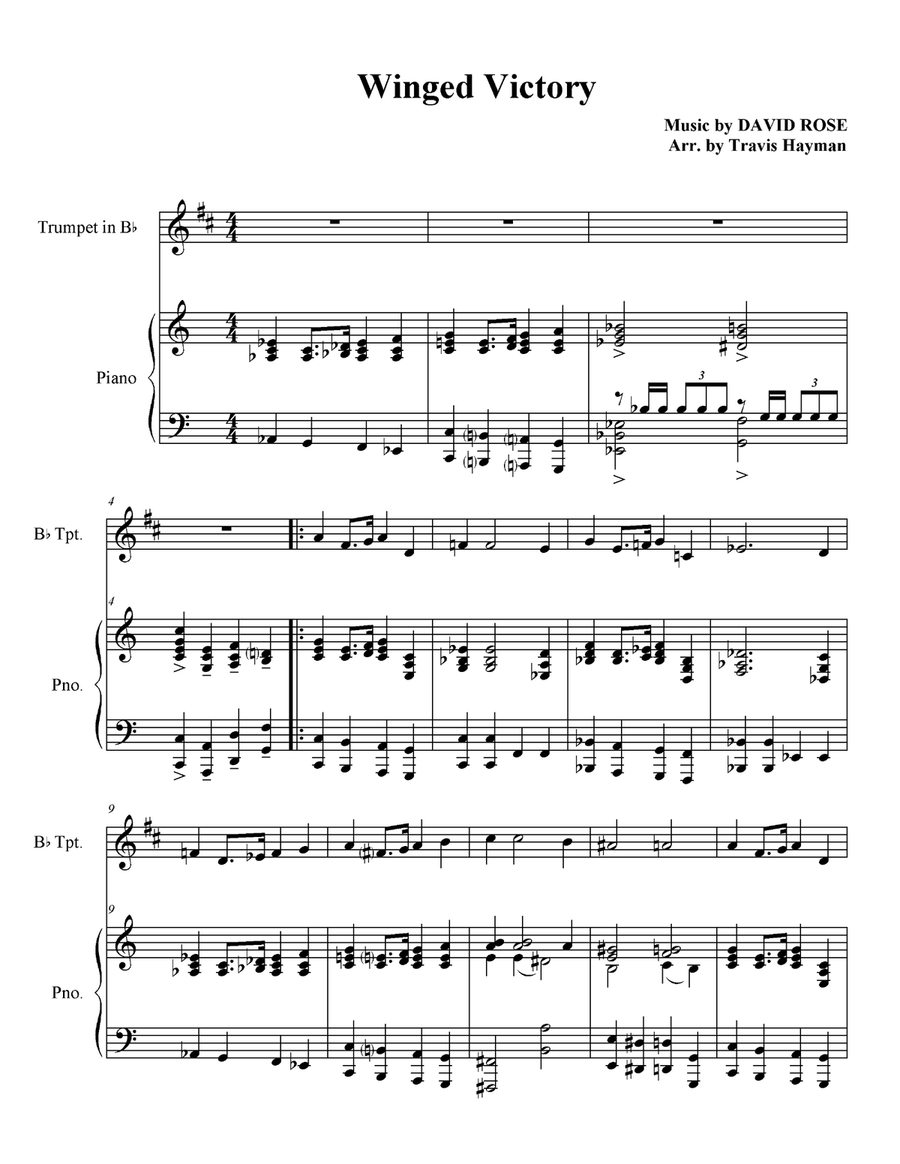 Winged Victory B-Flat Trumpet scores gallery preview page 4