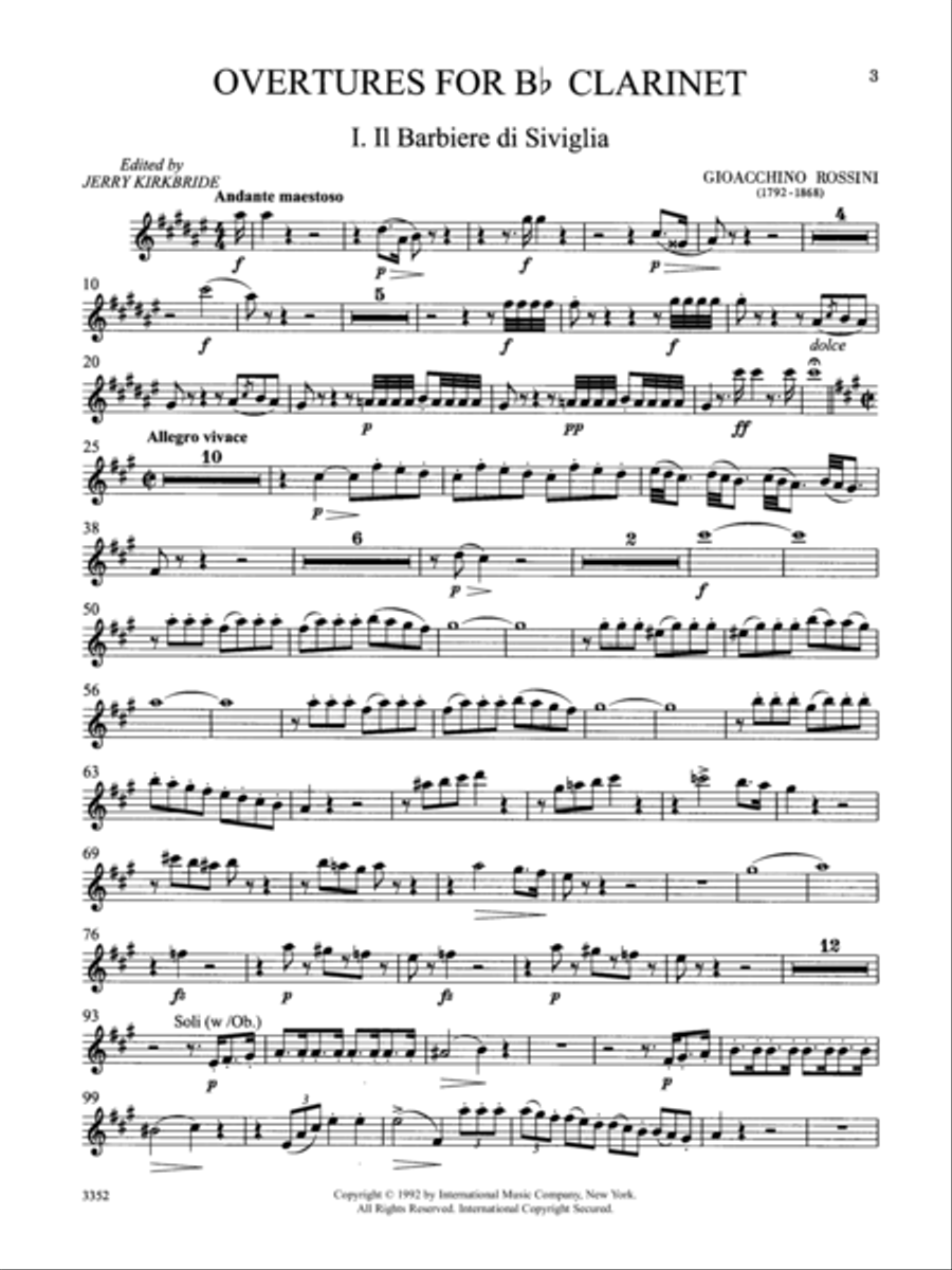 Overtures For B Flat Clarinet B-Flat Clarinet scores gallery preview page 2