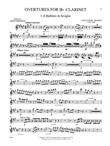 Overtures For B Flat Clarinet