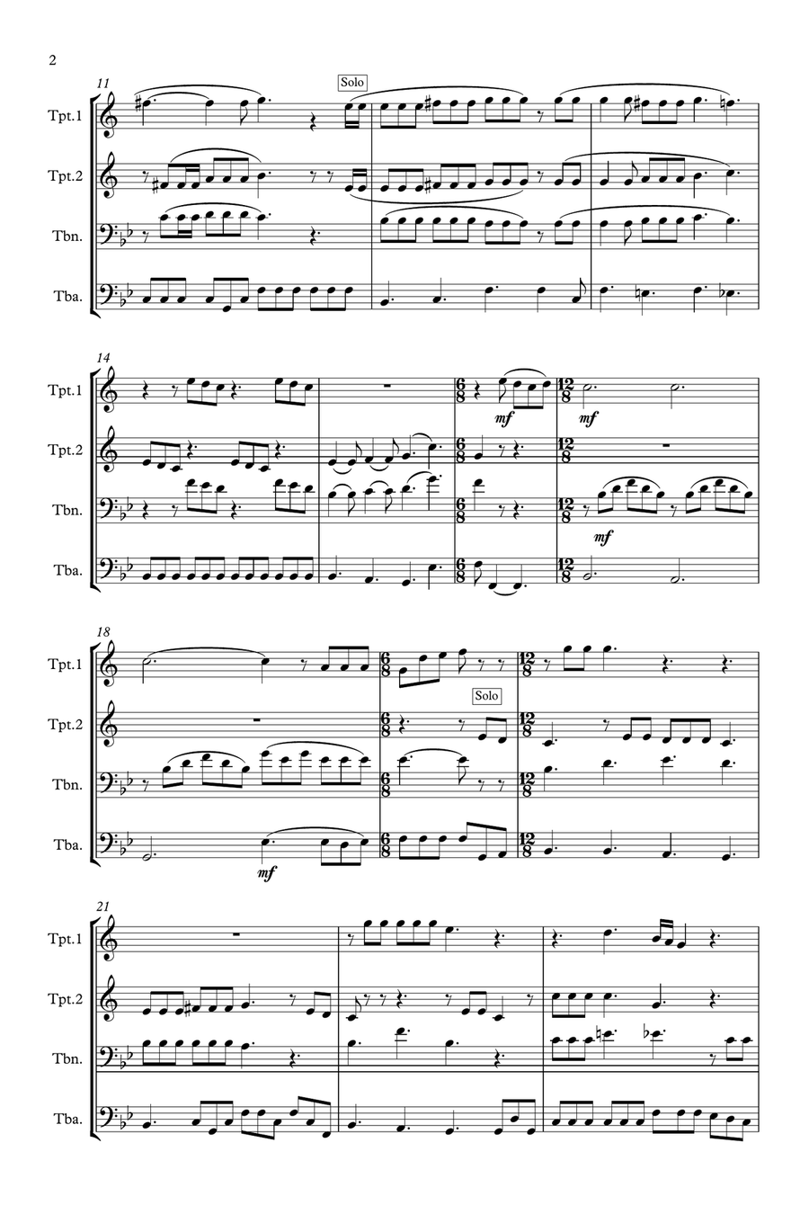Somebody To Love Brass Quartet scores gallery preview page 2