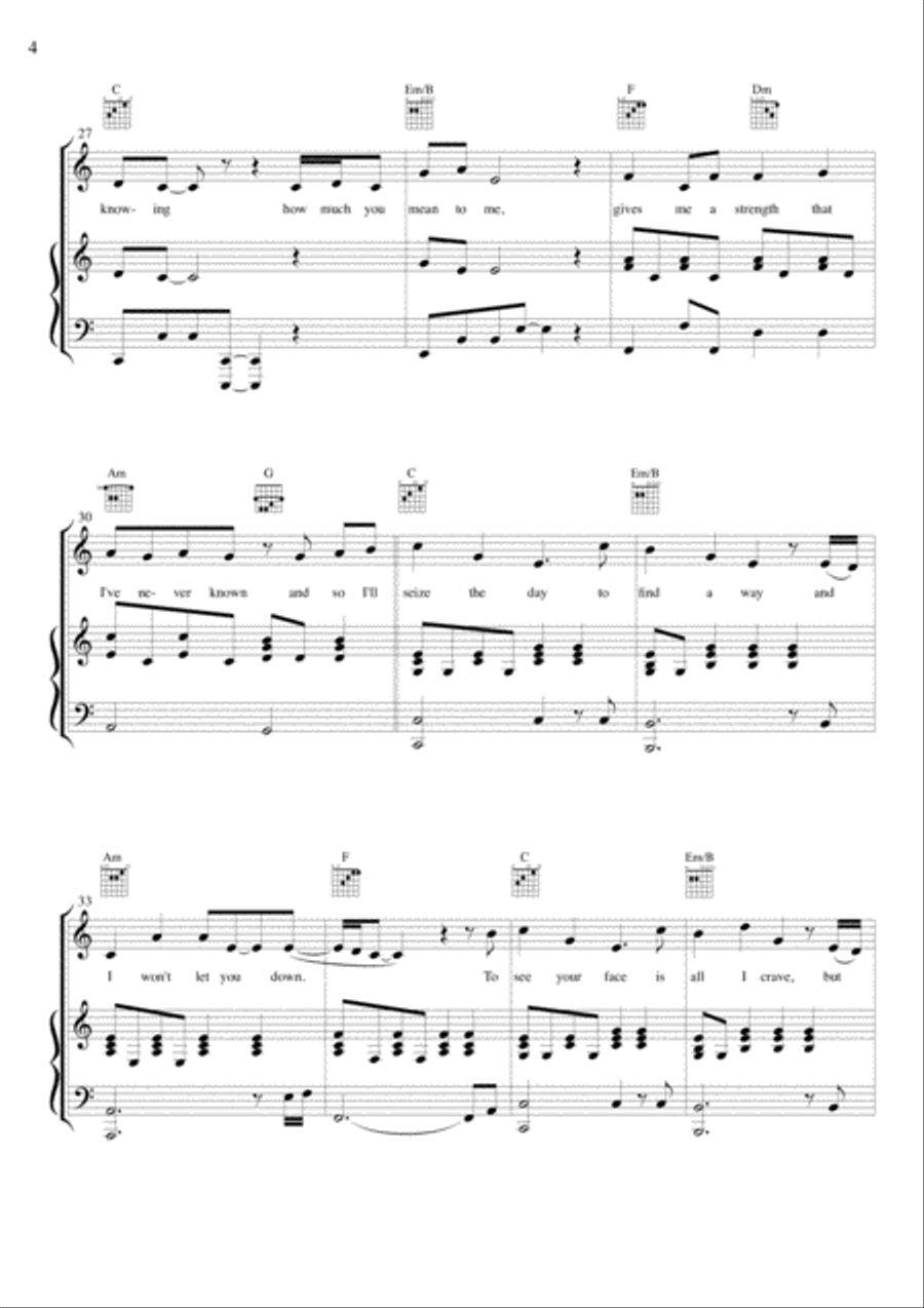 I Won't Let You Down - Vocal, Piano, Guitar (chords only) Small Ensemble scores gallery preview page 4