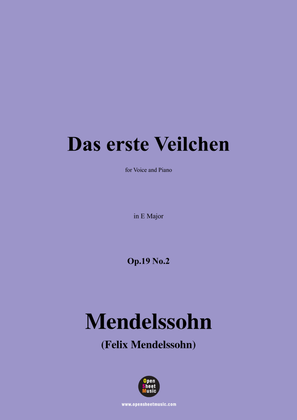 Book cover for F. Mendelssohn-Das erste Veilchen,Op.19 No.2,in E Major