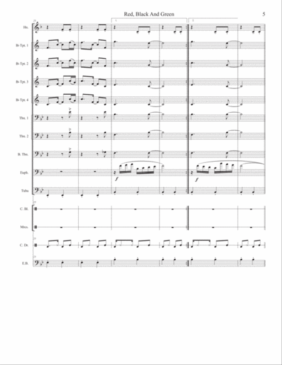 Red, Black And Green Red, Black And Green Large Ensemble scores gallery preview page 6