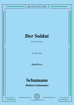 Book cover for Schumann-Der Soldat Op.40 No.3,in e flat minor
