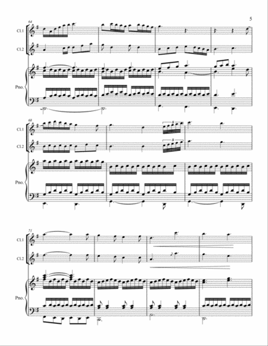 Venite Adoremus (The Snow Lay on the Ground) - Two Clarinets, Piano or Organ Clarinet Duet scores gallery preview page 6