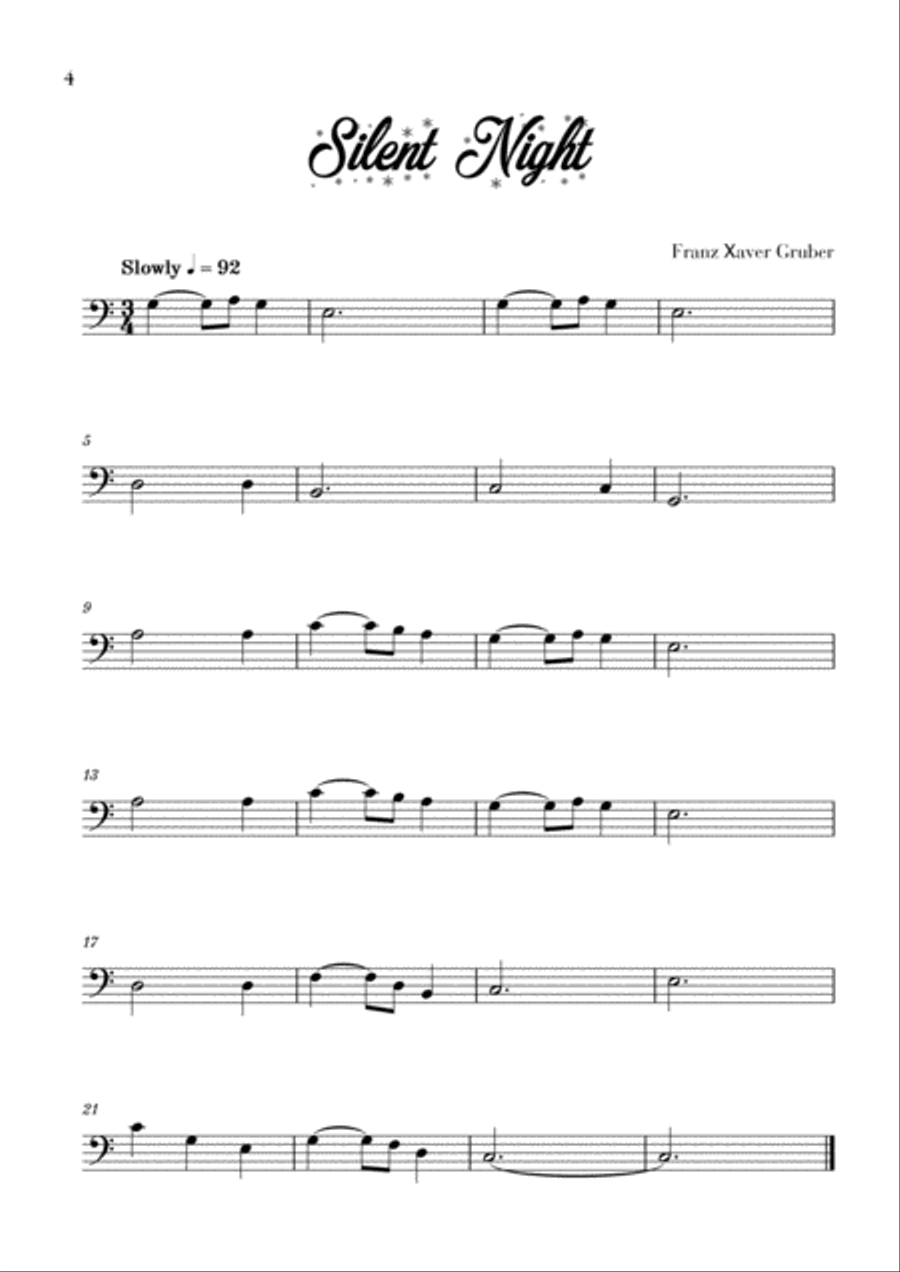 10 Easy Christmas Carols for Bassoon Beginners (Music for Children) Bassoon Solo scores gallery preview page 6