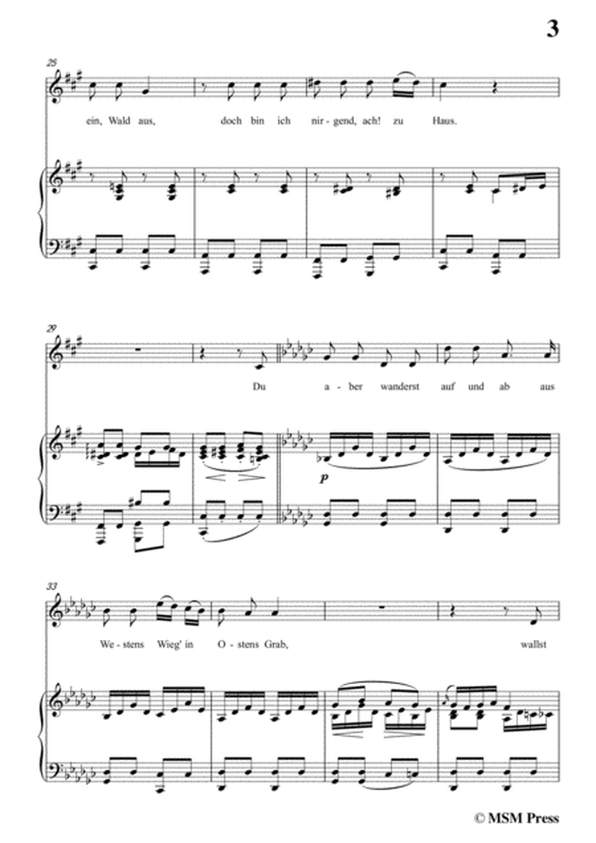 Schubert-Der Wanderer an den Mond,Op.80,in f sharp minor,for Voice&Piano image number null