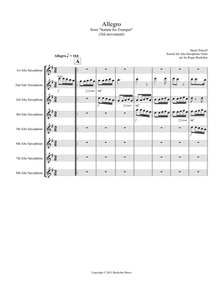 Allegro (from "Sonata for Trumpet") (Bb) (Alto Saxophone Octet)