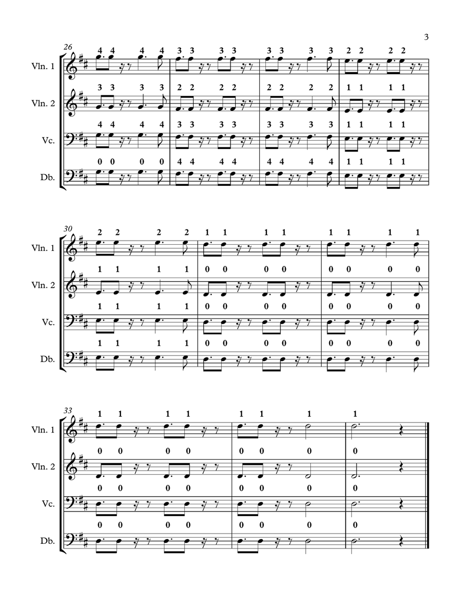 Fun D Major Scale, for String Orchestra String Orchestra scores gallery preview page 3