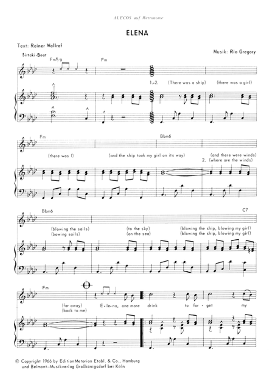 Elena Elena Piano Solo scores gallery preview page 3