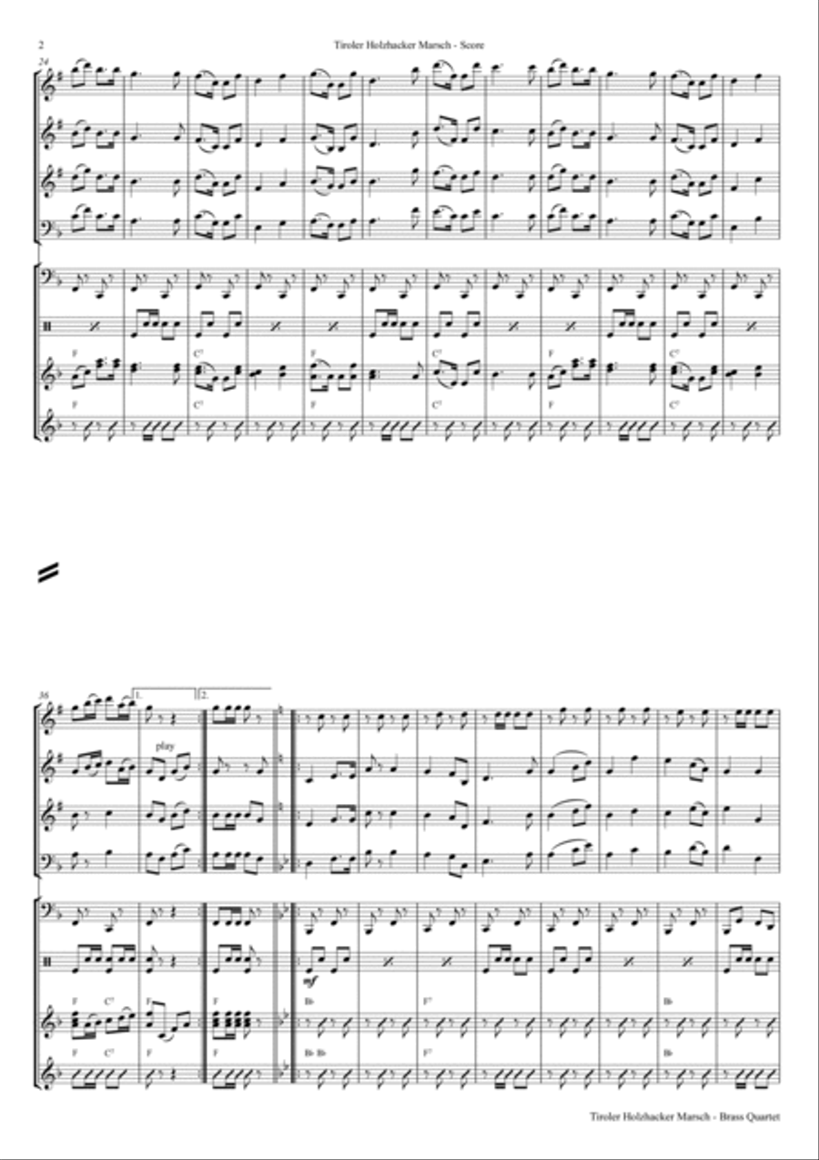 Tiroler Holzhacker Marsch - German Polka March - Oktoberfest - German Band Concert Band scores gallery preview page 2