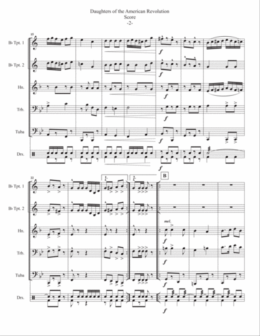 Daughters of The American Revolution for Brass Quintet Brass Quintet scores gallery preview page 4