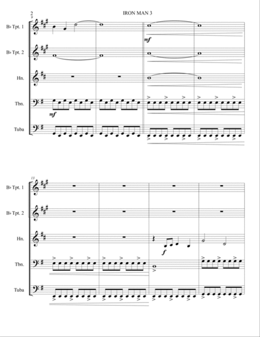 Iron Man 3 Iron Man 3 Brass Ensemble scores gallery preview page 3