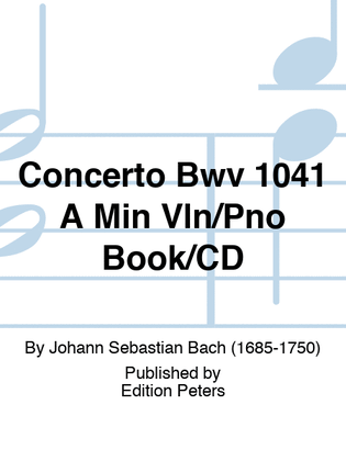 Book cover for Concerto Bwv 1041 A Min Vln/Pno Book/CD