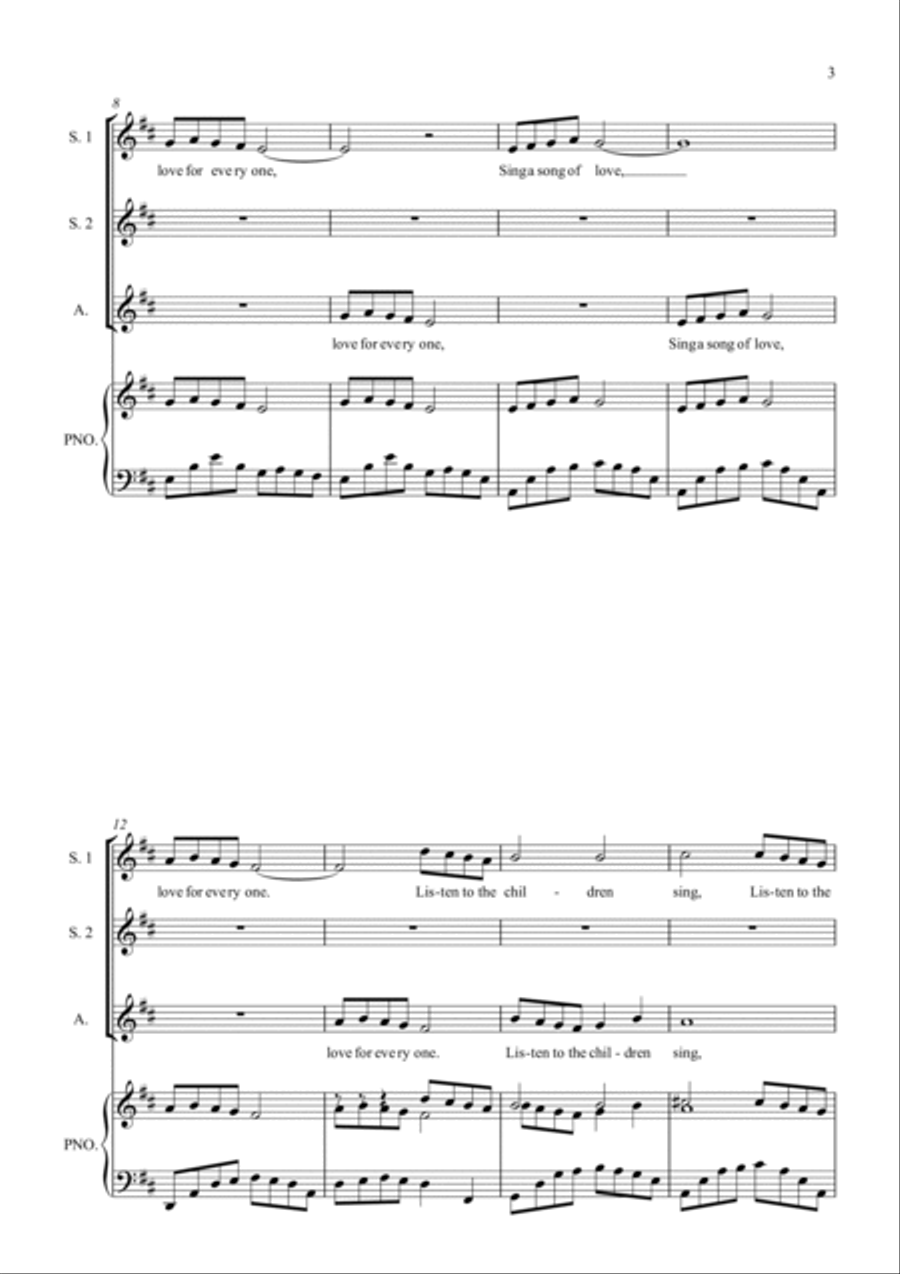 Sing a Song of Love SSA scores gallery preview page 3