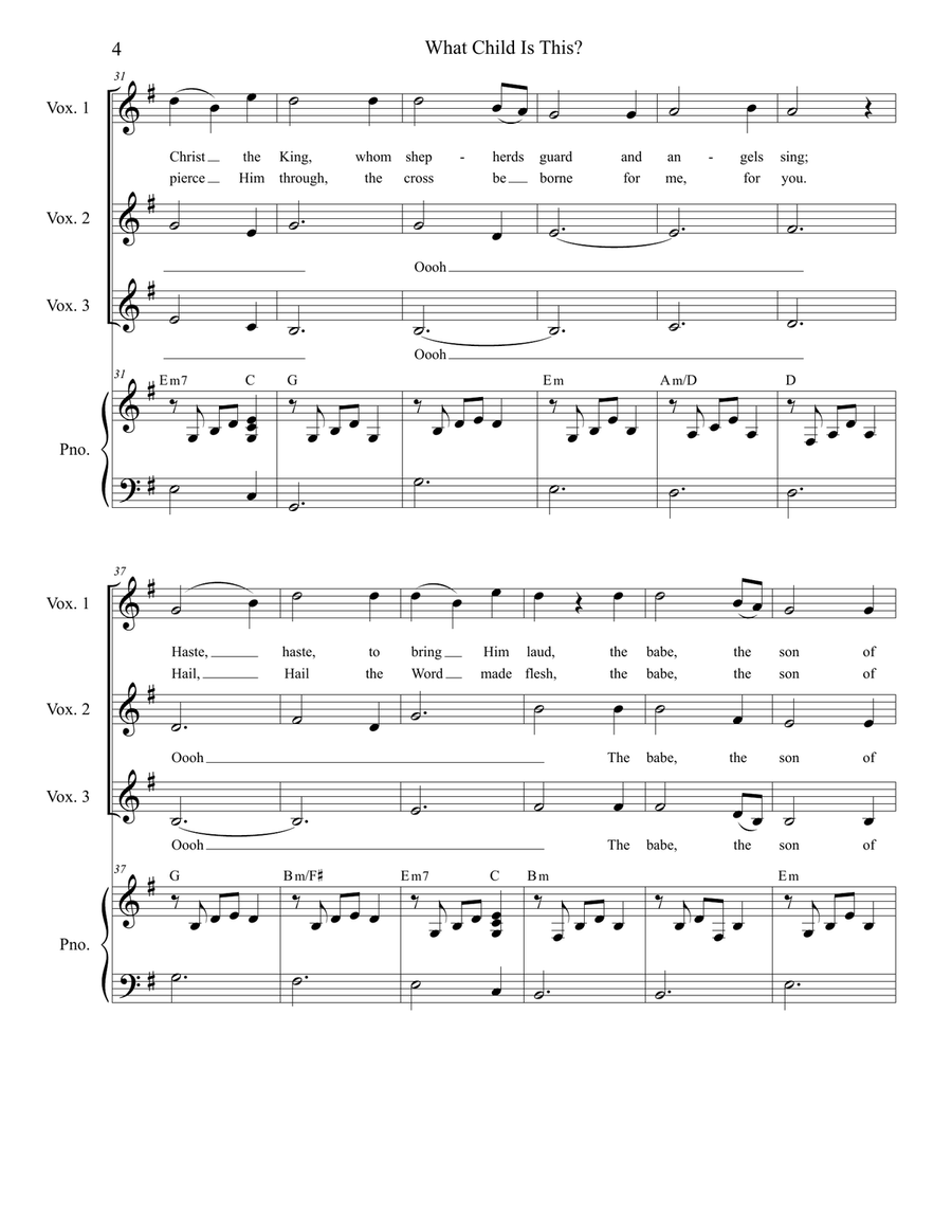 What Child Is This? (3-part children's choir) SSA scores gallery preview page 4