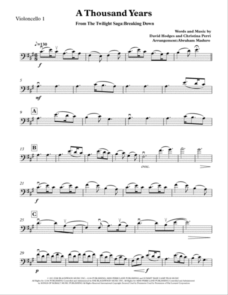 A Thousand Years String Duet scores gallery preview page 4