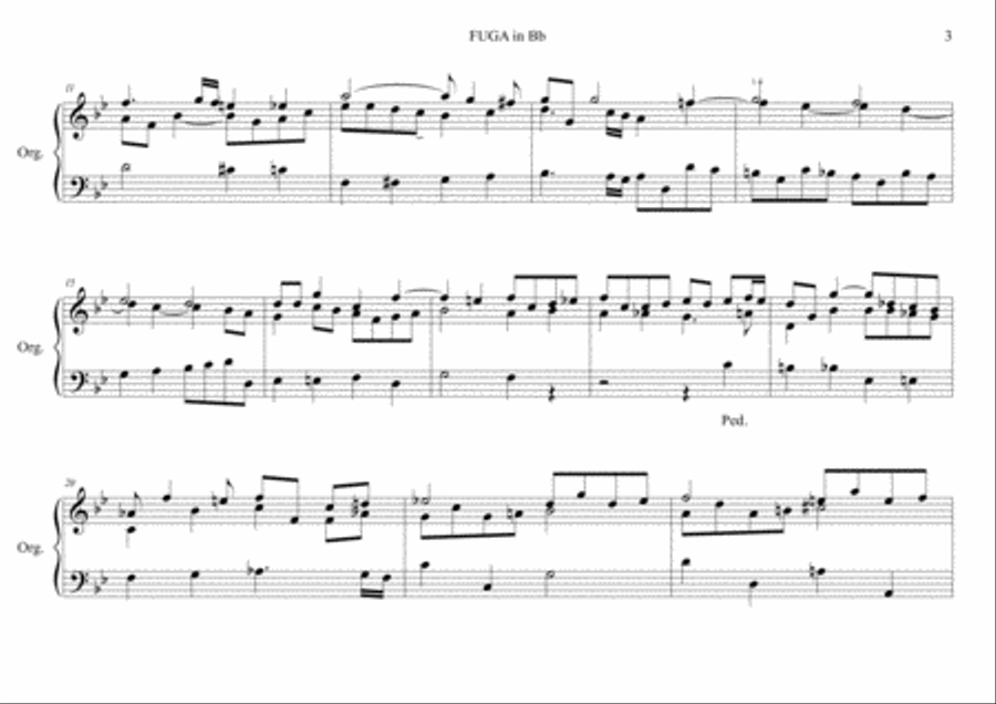 FUGA in Bb - G.F. HANDEL - For Organ Organ Solo scores gallery preview page 3
