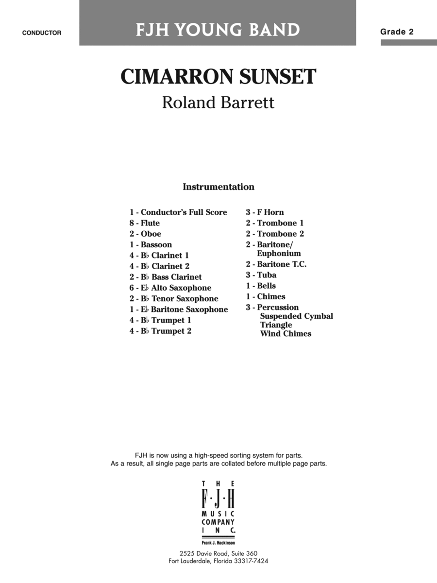 Cimarron Sunset: Score Concert Band scores gallery preview page 1