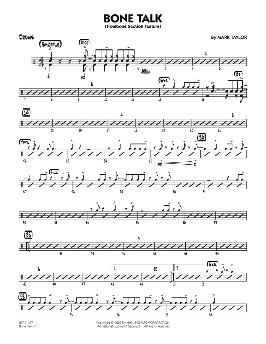 Bone Talk (Trombone Section Feature) - Drums
