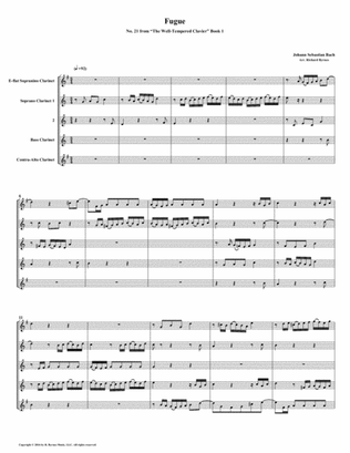 Fugue 21 from Well-Tempered Clavier, Book 1 (Clarinet Quintet)