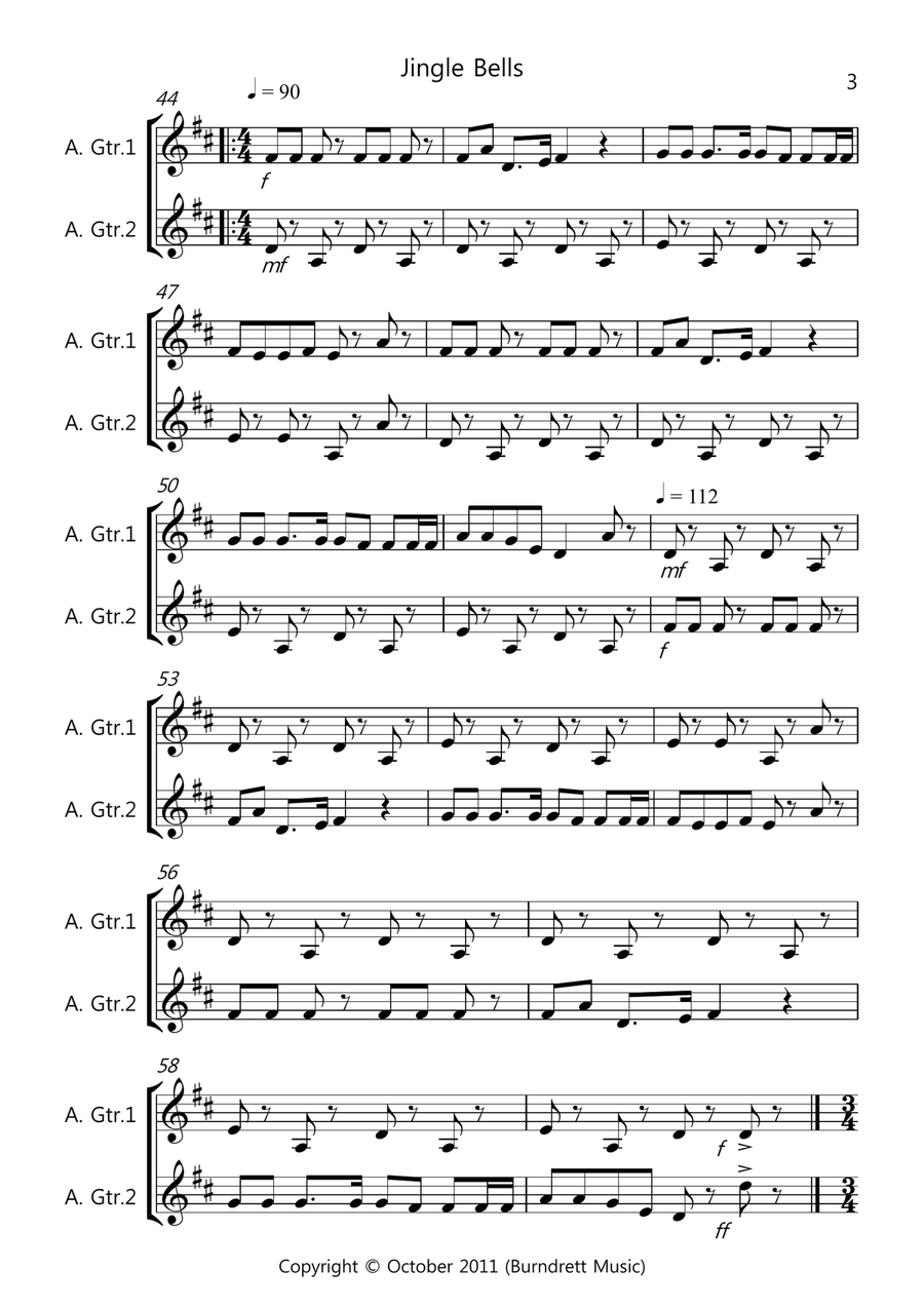 8 Easy Christmas Duets for Guitar Guitar Solo scores gallery preview page 3