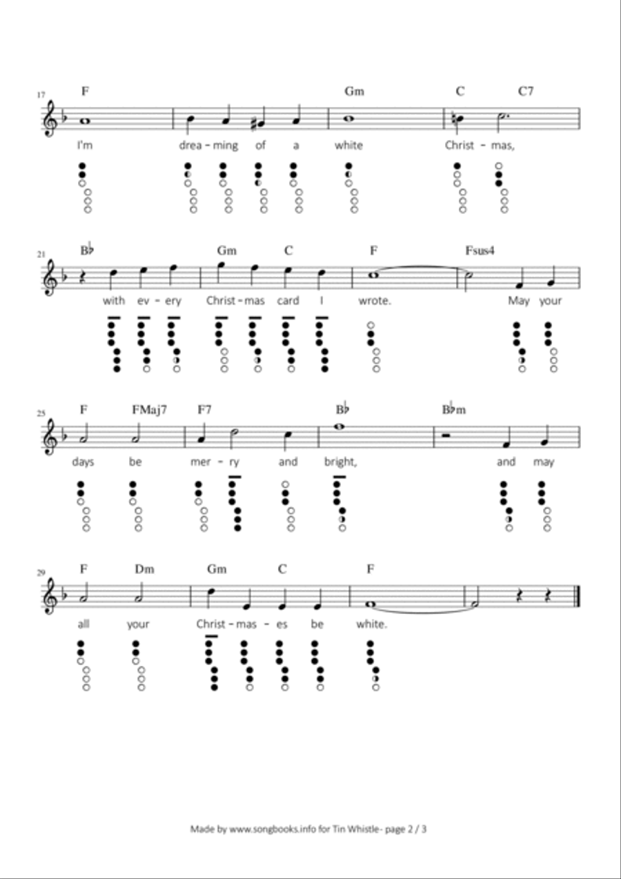White Christmas Tin Whistle scores gallery preview page 2