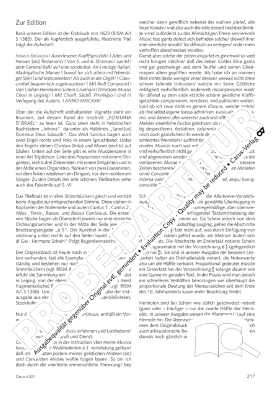Schein: Israelsbrunnlein. Fontana d'Israel. Complete edition Choir scores gallery preview page 224