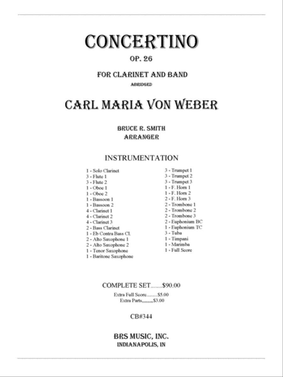 Concertino, Op. 26 Concertino, Op. 26 Concert Band scores gallery preview page 1
